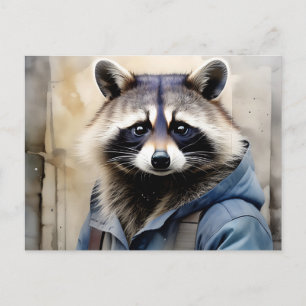 Raccoon Portrait Postkarte