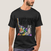 Raccoon Possum Support Lokale Straßenkatzen Retro T-Shirt (Vorderseite)
