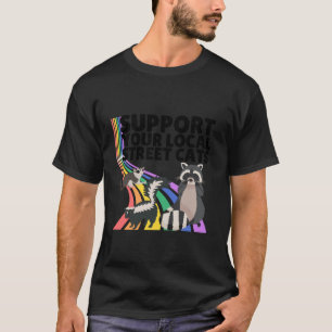 Raccoon Possum Support Lokale Straßenkatzen Retro T-Shirt