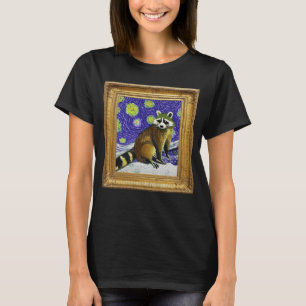 Raccoon Post-Impressionismus Artwork Artist Painti T-Shirt