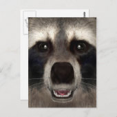 Raccoon Postkarte (Vorne/Hinten)