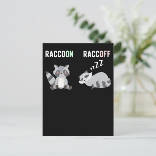 Raccoon Postkarte (Stehend Vorderseite)