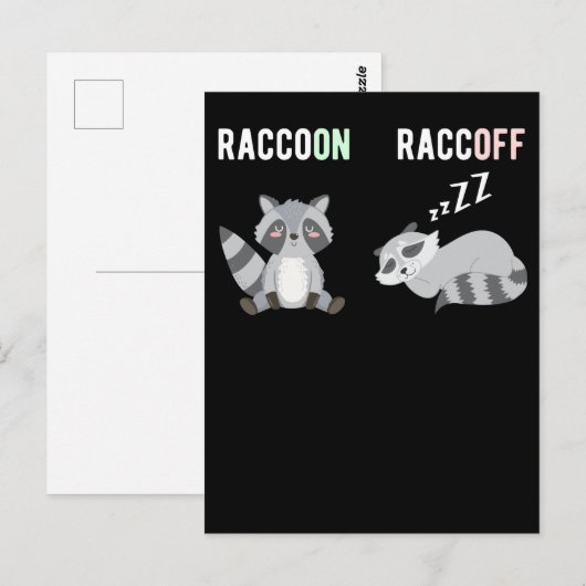 Raccoon Postkarte (Vorne/Hinten)