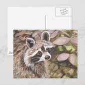 Raccoon Postkarte (Vorne/Hinten)