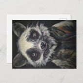 Raccoon Postkarte (Vorne/Hinten)