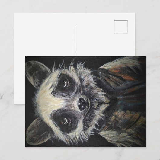 Raccoon Postkarte (Vorne/Hinten)