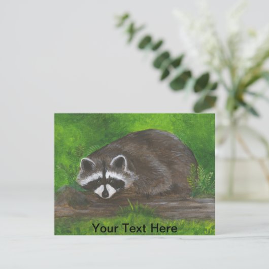 Raccoon Postkarte (Stehend Vorderseite)