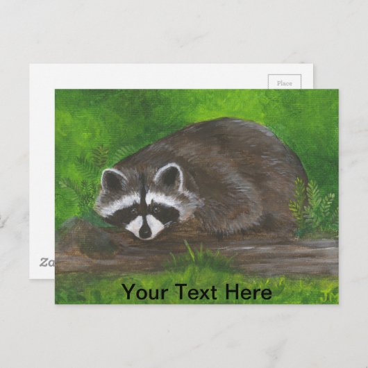 Raccoon Postkarte (Vorne/Hinten)