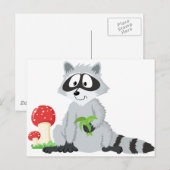 Raccoon Postkarte (Vorne/Hinten)