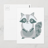 Raccoon Postkarte (Vorne/Hinten)