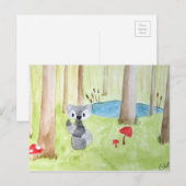 Raccoon Postkarte (Vorne/Hinten)