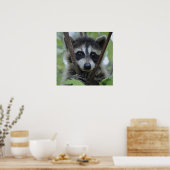 Raccoon Print - #1028 Poster (Küche)