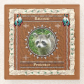 Raccoon - Protector - Glass-Untersetzer Glasuntersetzer (Vorderseite)