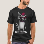 Raccoon Punk Rock and Roll Männer Kinder Frauen T-Shirt (Vorderseite)