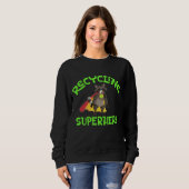 Raccoon Recycelnd Superherd Müllrecycler Bins Sweatshirt (Vorne ganz)