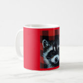 Raccoon & Red Karierte Tasse & Cups (Vorderseite Links)