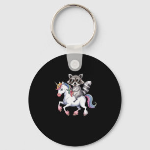 Raccoon Reitsport Unicorn Süße Tier Fantasy für Ki Schlüsselanhänger