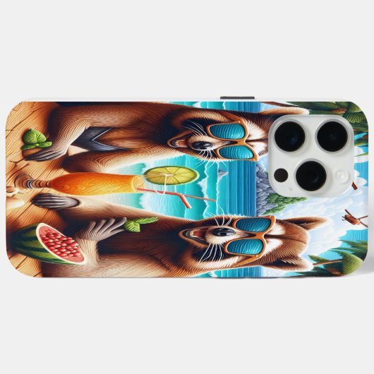 Raccoon Rendezvous Case-Mate iPhone Hülle (Rückseite (Horizontal))