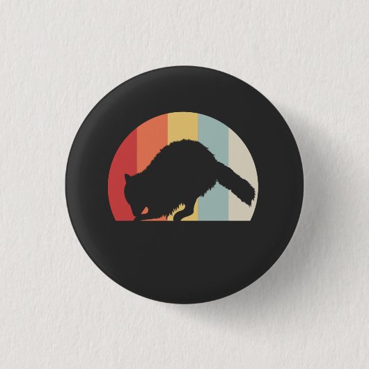 Raccoon Retro Vintag Button (Vorderseite)