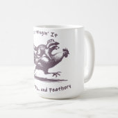Raccoon Riding Rooster - Barnyard Rodeo Cowboy Kaffeetasse (VorderseiteRechts)