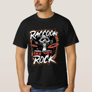 Raccoon Rock T - Shirt - Funny Raccoon Cowboy Desi