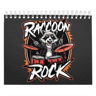 Raccoon Rock T - Shirt - Funny Raccoon Cowboy Desi Kalender
