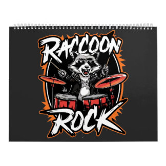 Raccoon Rock T - Shirt - Funny Raccoon Cowboy Desi Kalender