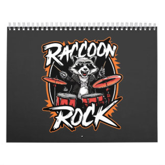 Raccoon Rock T - Shirt - Funny Raccoon Cowboy Desi Kalender