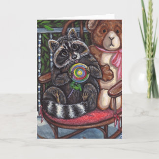 RACCOON Rocking-Stühlen Note Card Karte