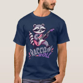 Raccoon Roll Rocker Jamming Funny Pub T-Shirt (Vorderseite)