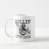 Raccoon Rolling Into 2026 Happy New Year 2026 Funn Kaffeetasse (Links)