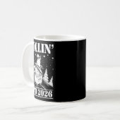 Raccoon Rolling Into 2026 Happy New Year 2026 Funn Kaffeetasse (Vorderseite Links)