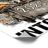 Raccoon Rolling Into 2026 Happy New Year 2026 Funn Poster (Ecke)