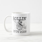 Raccoon Rolling Into 2026 Happy New Year 2026  Kaffeetasse (Links)