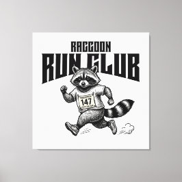 Raccoon Run Club Marathon Retro Waschbär  Leinwanddruck