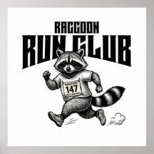 Raccoon Run Club Marathon Retro Waschbär 