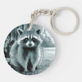 Raccoon-runder Acryl-Schlüsselanhänger Schlüsselanhänger