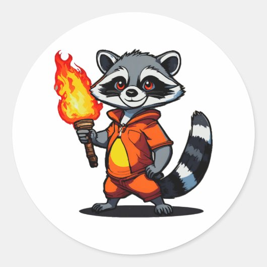 Raccoon Runder Aufkleber (Vorderseite)