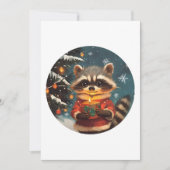 Raccoon Schnee Weihnachtslieder Feiertagskarte (Vorderseite)