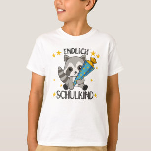Raccoon School Einschulung Kita 2021 Schulkind T-Shirt