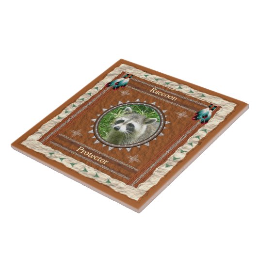 Raccoon - Schutz- Keramik Fliese (Seite)