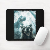 Raccoon Selfie With Tyrannosaurus T Rex Adventure Mousepad (Mit Mouse)