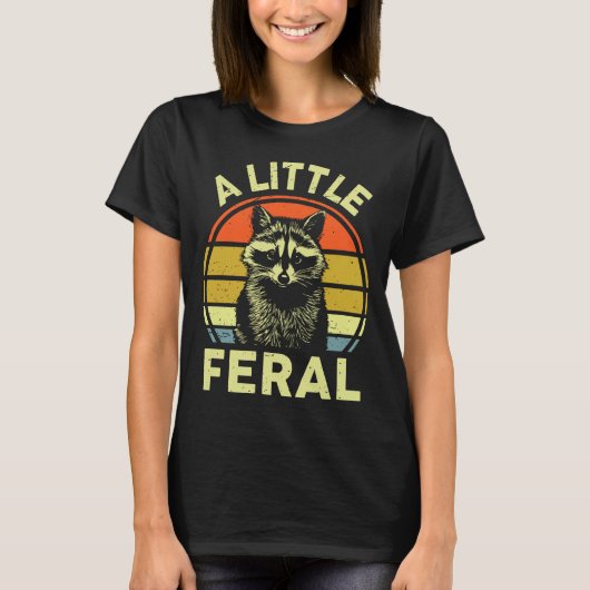 Raccoon-shirt A Little Feral Funny Raccoon Premium T-Shirt (Vorderseite)