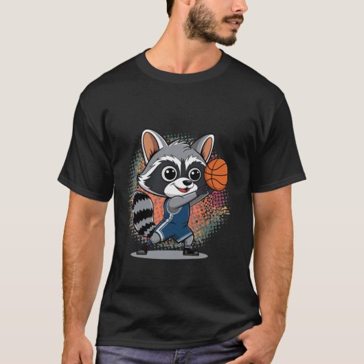 Raccoon-Shooting Basketball T-Shirt (Vorderseite)