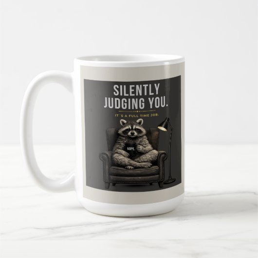 Raccoon Silently Judging | Sarcastic Coffee Cup Kaffeetasse (Links)
