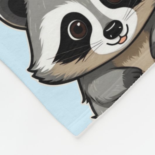 Raccoon Sitzen Sweet Background Print Fleecedecke (Ecke)