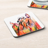 Raccoon-Spiel Herbst Getränkeuntersetzer (Linke Seite)