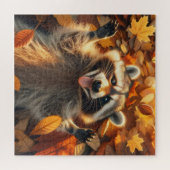 Raccoon-Spiel im Herbst Puzzle (Horizontal)