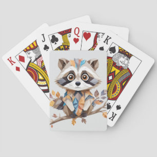 Raccoon spielerisch Adorable Fun Animal Colorful H Spielkarten