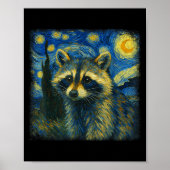 Raccoon Starry Night Van Gogh Post-Impressionist N Poster (Vorne)